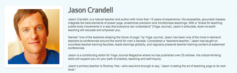 Jason Crandall on Yogaglo.com